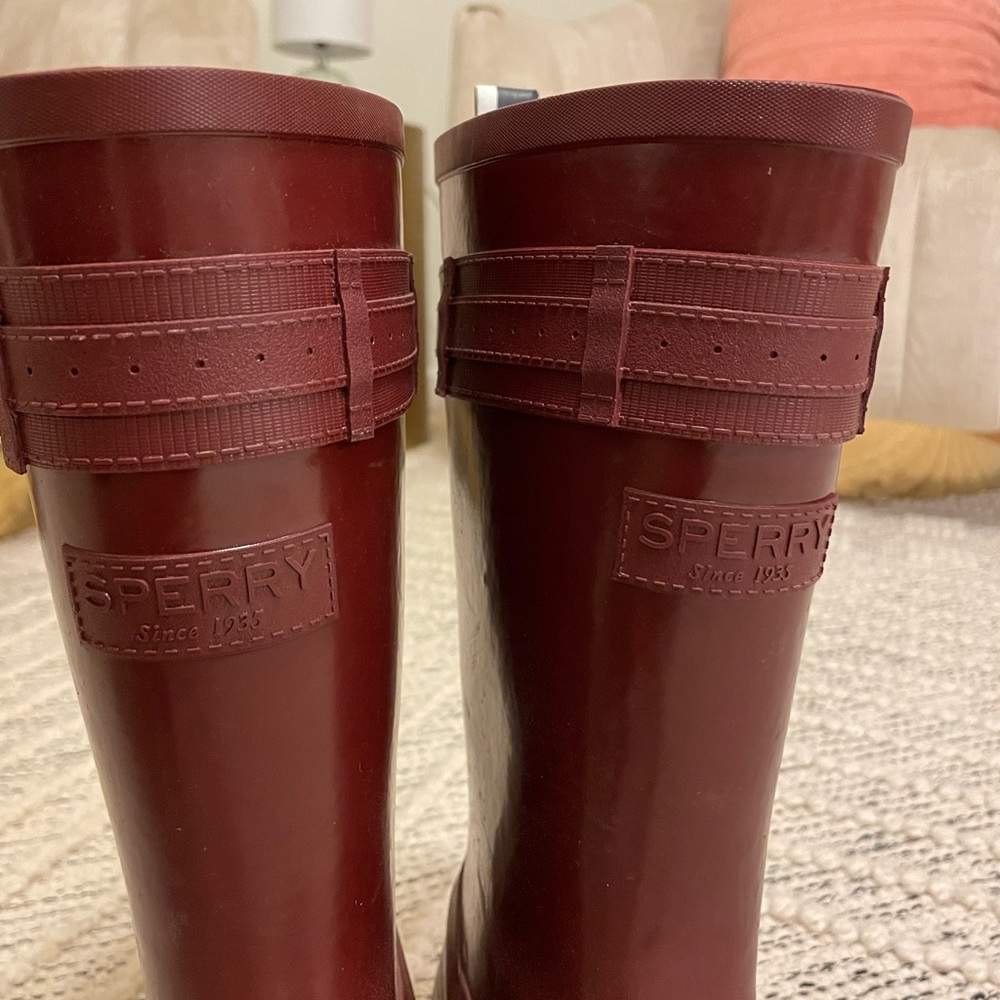 SPerry, red, rain boot, 8